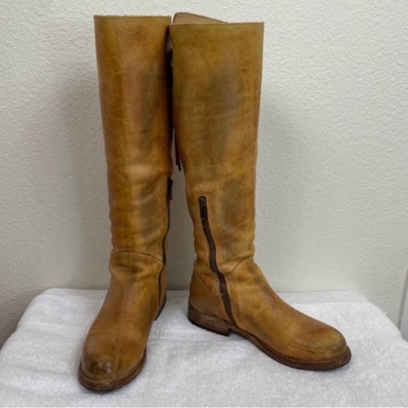 Bed Stu Rustic Tan Manchester II Tall Distressed Lace Up Leather Boots Size 6 - Picture 1 of 15